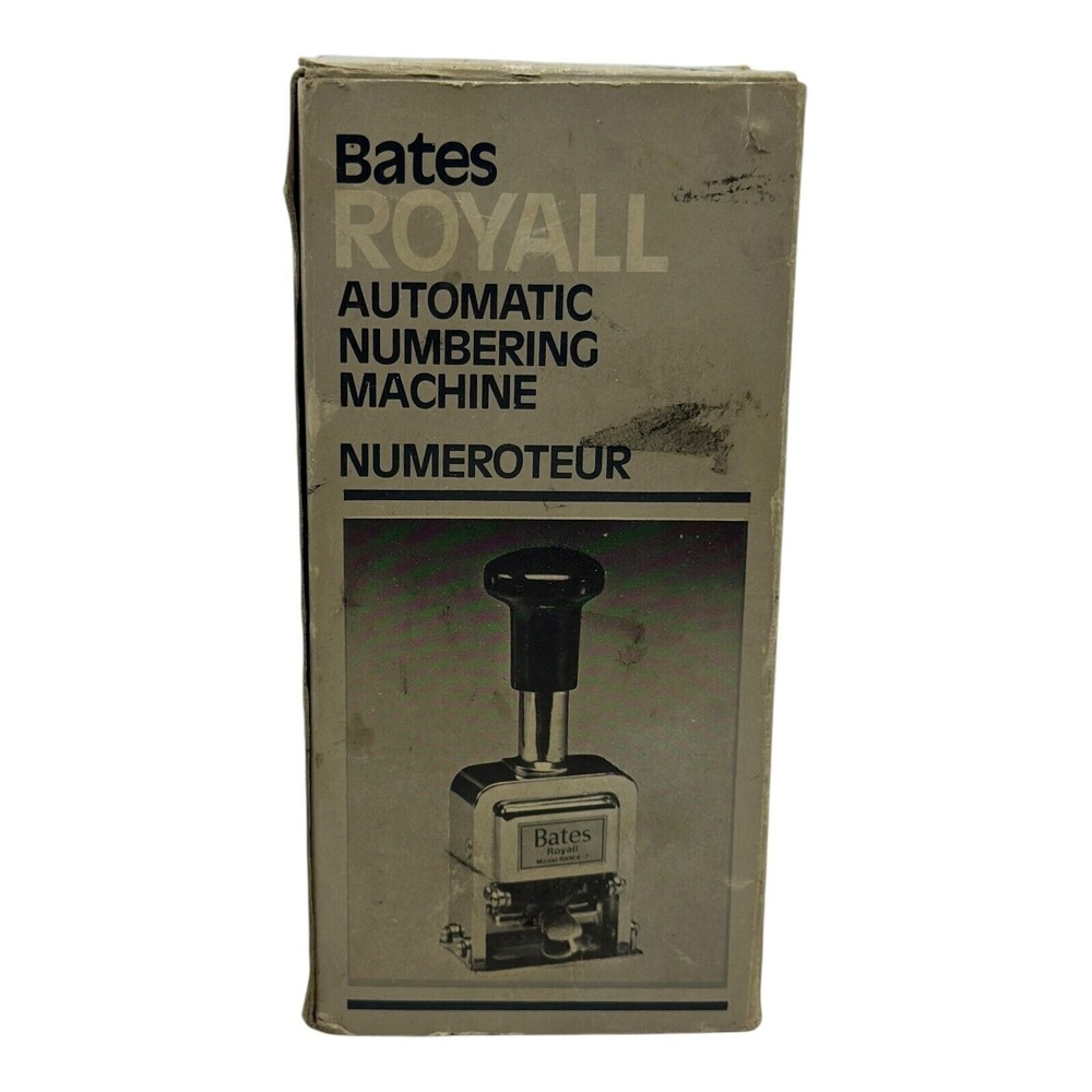 Bates Royall Automatic Numbering Machine Model RNM 6-7 Vintage Metal Stamper - Picture 5 of 12